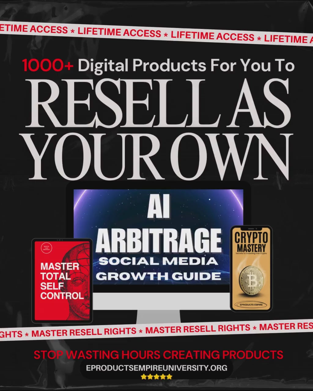Ultimate Digital Product Library – 1,000+ PLR Resell Rights eBooks & Templates – Faceless Business Bundle – Instant Download